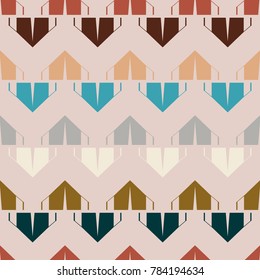 New color seamless pattern with cartoon camping tent.