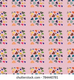 New color seamless pattern with cartoon camping tent.
