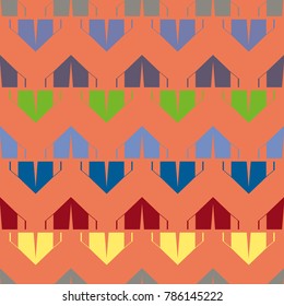 New color seamless pattern with cartoon camping tent.