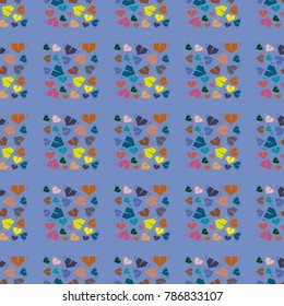 New color seamless pattern with cartoon camping tent.