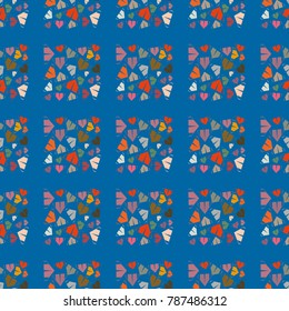 New color seamless pattern with cartoon camping tent.