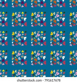 New color seamless pattern with cartoon camping tent.