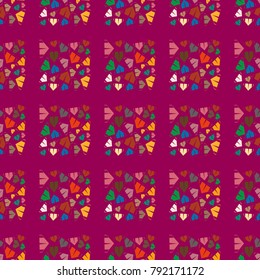 New color seamless pattern with cartoon camping tent.