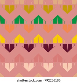 New color seamless pattern with cartoon camping tent.