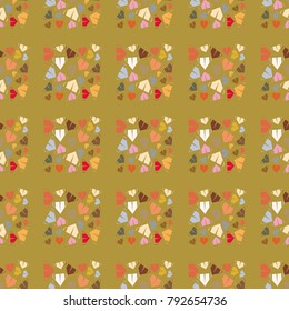 New color seamless pattern with cartoon camping tent.