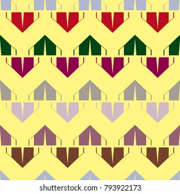 New color seamless pattern with cartoon camping tent.