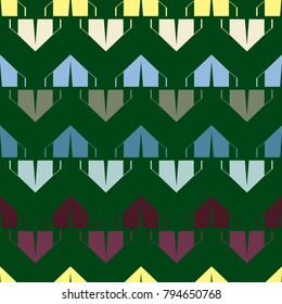 New color seamless pattern with cartoon camping tent.