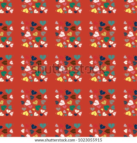 New color seamless pattern with cartoon camping tent.