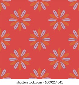 New color seamless pattern with many flower.