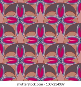 New color seamless pattern with many flower.