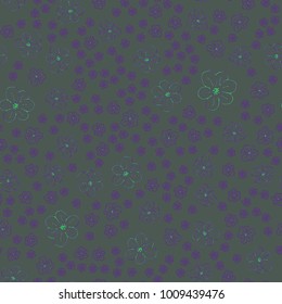 New color seamless pattern with many flower.