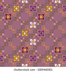 New color seamless pattern with many flower.