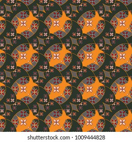 New color seamless pattern with many flower.