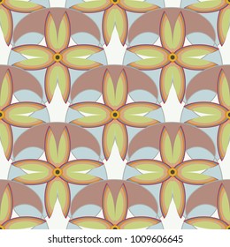 New color seamless pattern with many flower.