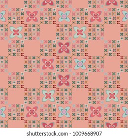 New color seamless pattern with many flower.