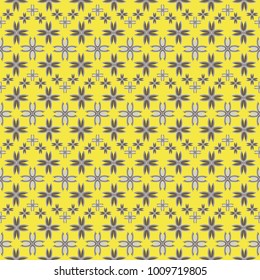 New color seamless pattern with many flower.