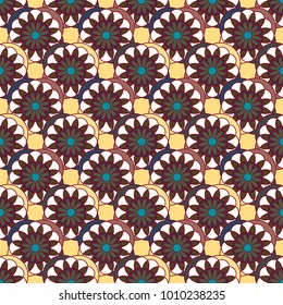 New color seamless pattern with many flower.