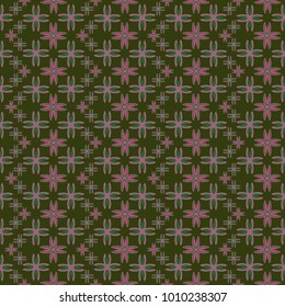 New color seamless pattern with many flower.