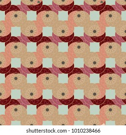 New color seamless pattern with many flower.