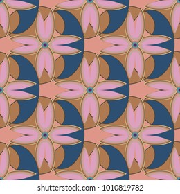 New color seamless pattern with many flower.