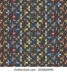 New color seamless pattern with many flower.