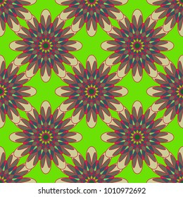 New color seamless pattern with many flower.