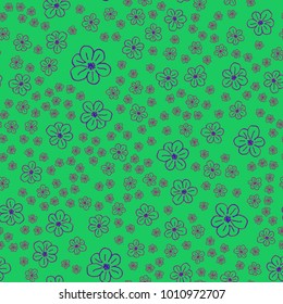 New color seamless pattern with many flower.
