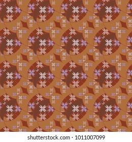 New color seamless pattern with many flower.