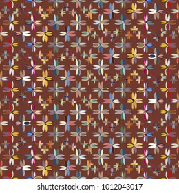 New color seamless pattern with many flower.