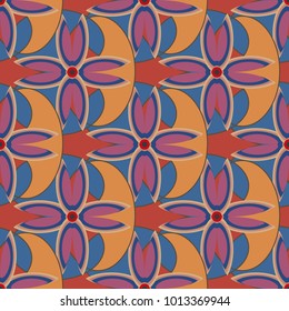 New color seamless pattern with many flower.