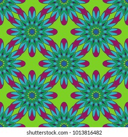 New color seamless pattern with many flower.