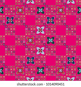 New color seamless pattern with many flower.