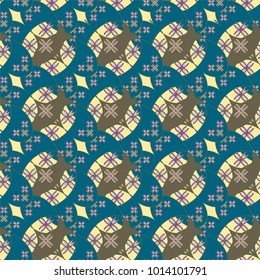 New color seamless pattern with many flower.