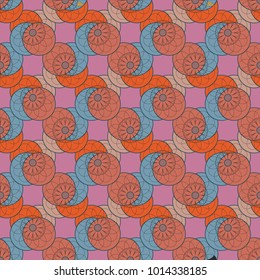 New color seamless pattern with many flower.