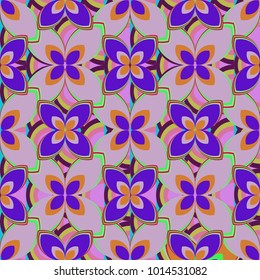 New color seamless pattern with many flower.