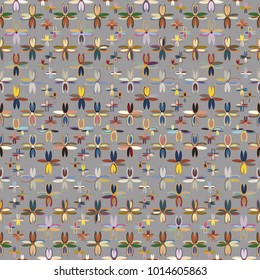 New color seamless pattern with many flower.