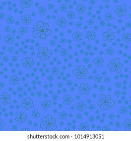 New color seamless pattern with many flower.