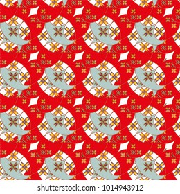 New color seamless pattern with many flower.