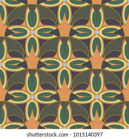 New color seamless pattern with many flower.