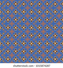 New color seamless pattern with many flower.