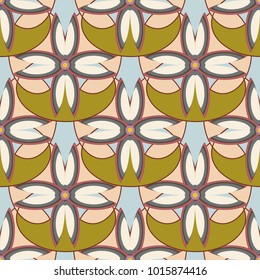 New color seamless pattern with many flower.