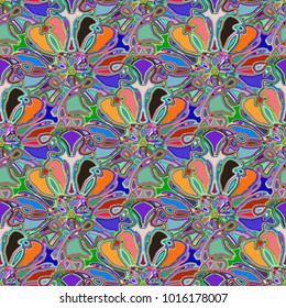 New color seamless pattern with many flower.