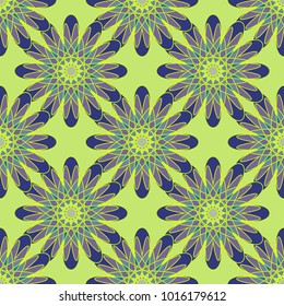 New color seamless pattern with many flower.