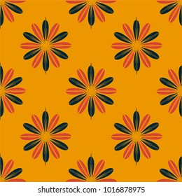 New color seamless pattern with many flower.
