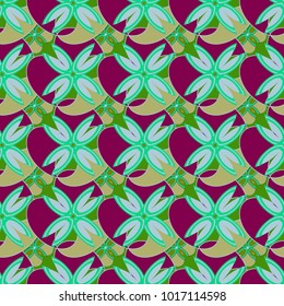 New color seamless pattern with many flower.