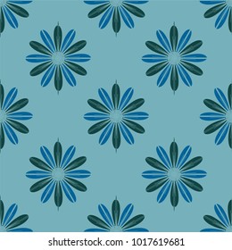 New color seamless pattern with many flower.