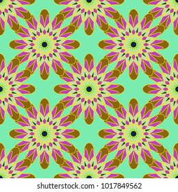 New color seamless pattern with many flower.