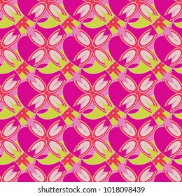 New color seamless pattern with many flower.