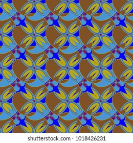 New color seamless pattern with many flower.