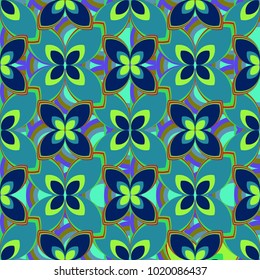 New color seamless pattern with many flower.